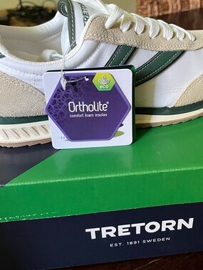Women’s Tretorn Leather Kristine Retro Jogging Sneakers~~NW BOX~~Size 7.5~~💚
